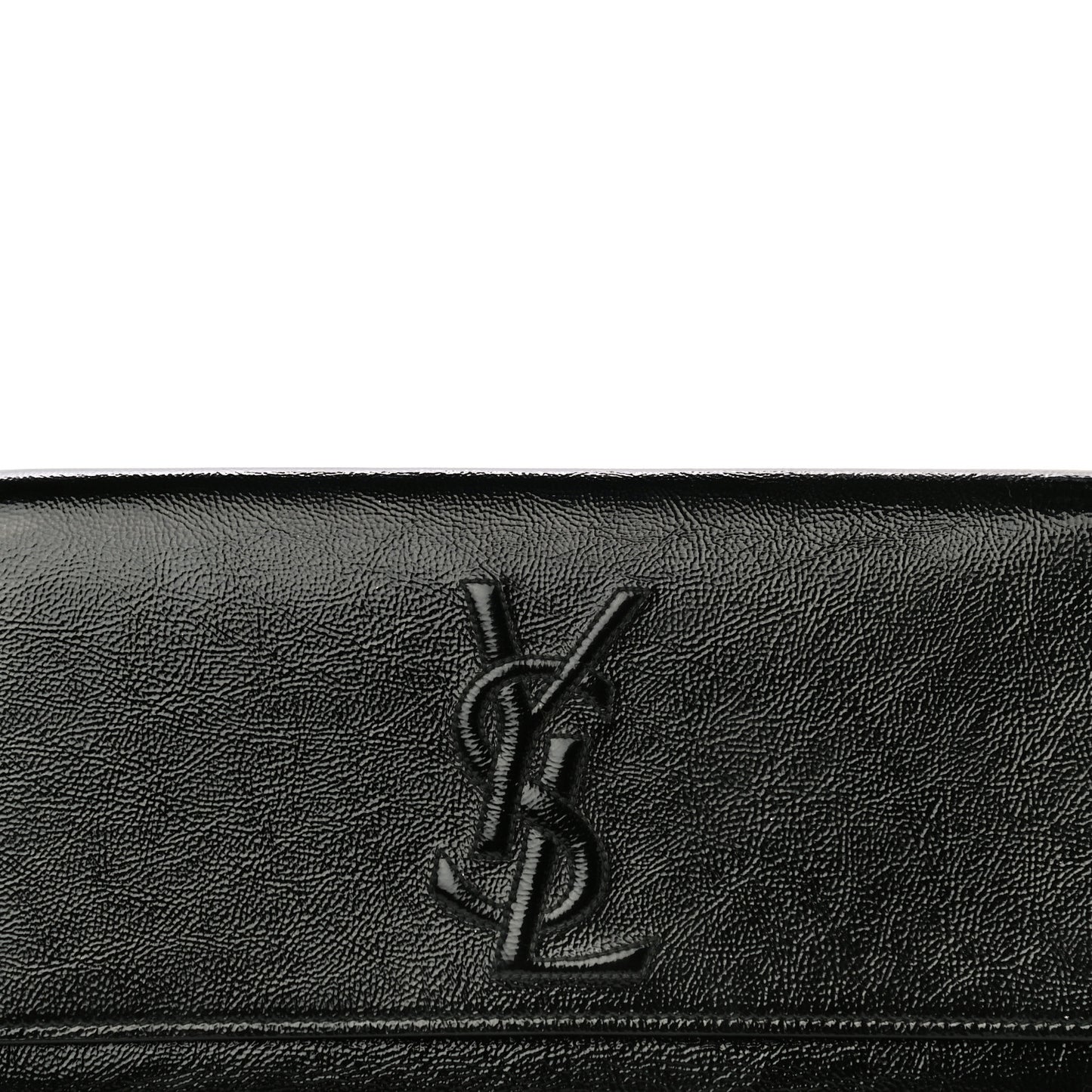 Textured Patent Monogram Large Belle De Jour Clutch Black