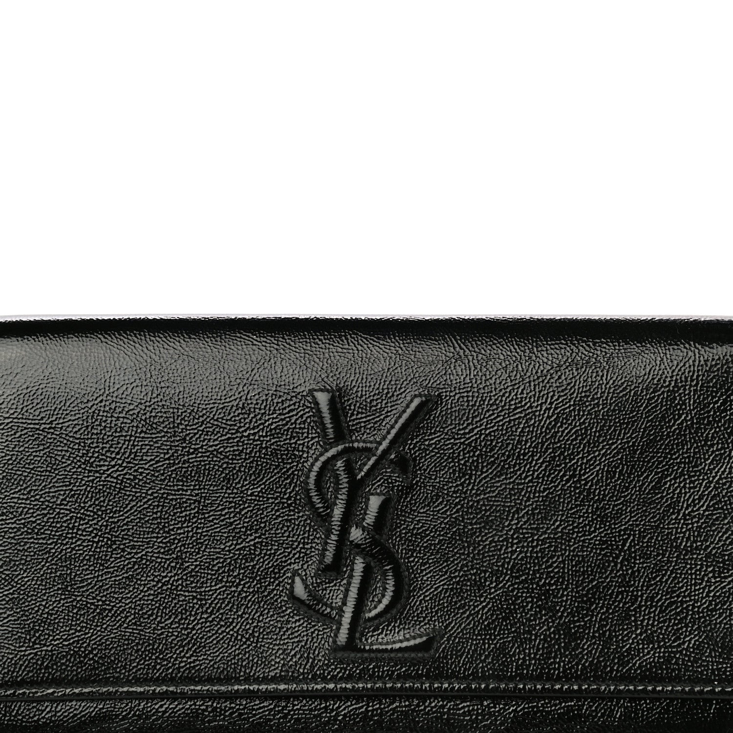 Saint Laurent Textured Patent Monogram Large Belle De Jour Clutch Black 7 of 13