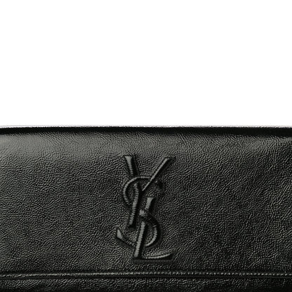Saint Laurent Textured Patent Monogram Large Belle De Jour Clutch Black 7 of 13