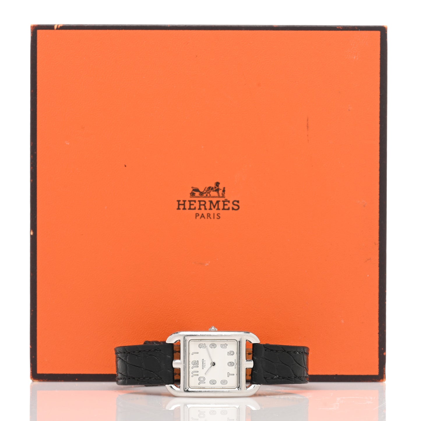 Stainless Steel Alligator 23mm Cape Cod Quartz Watch Noir