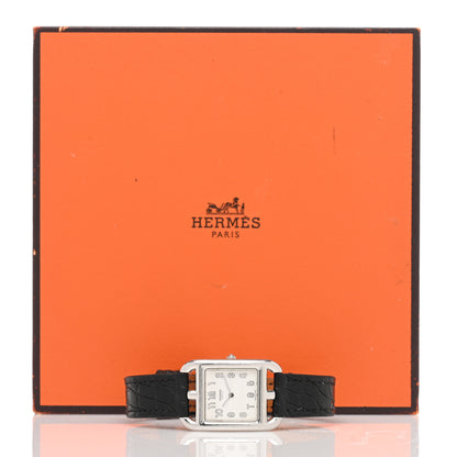 Hermes Stainless Steel Alligator 23mm Cape Cod Quartz Watch Noir 5 of 5