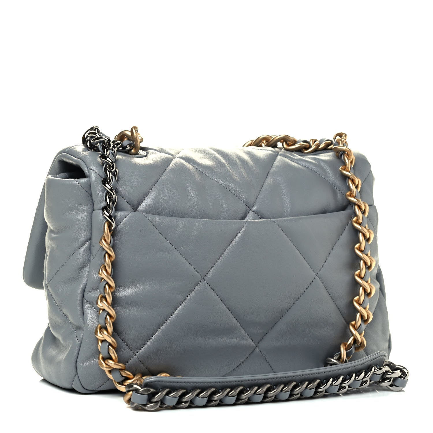 Chanel Lambskin Quilted Large Chanel 19 Flap Grey 2 of 4