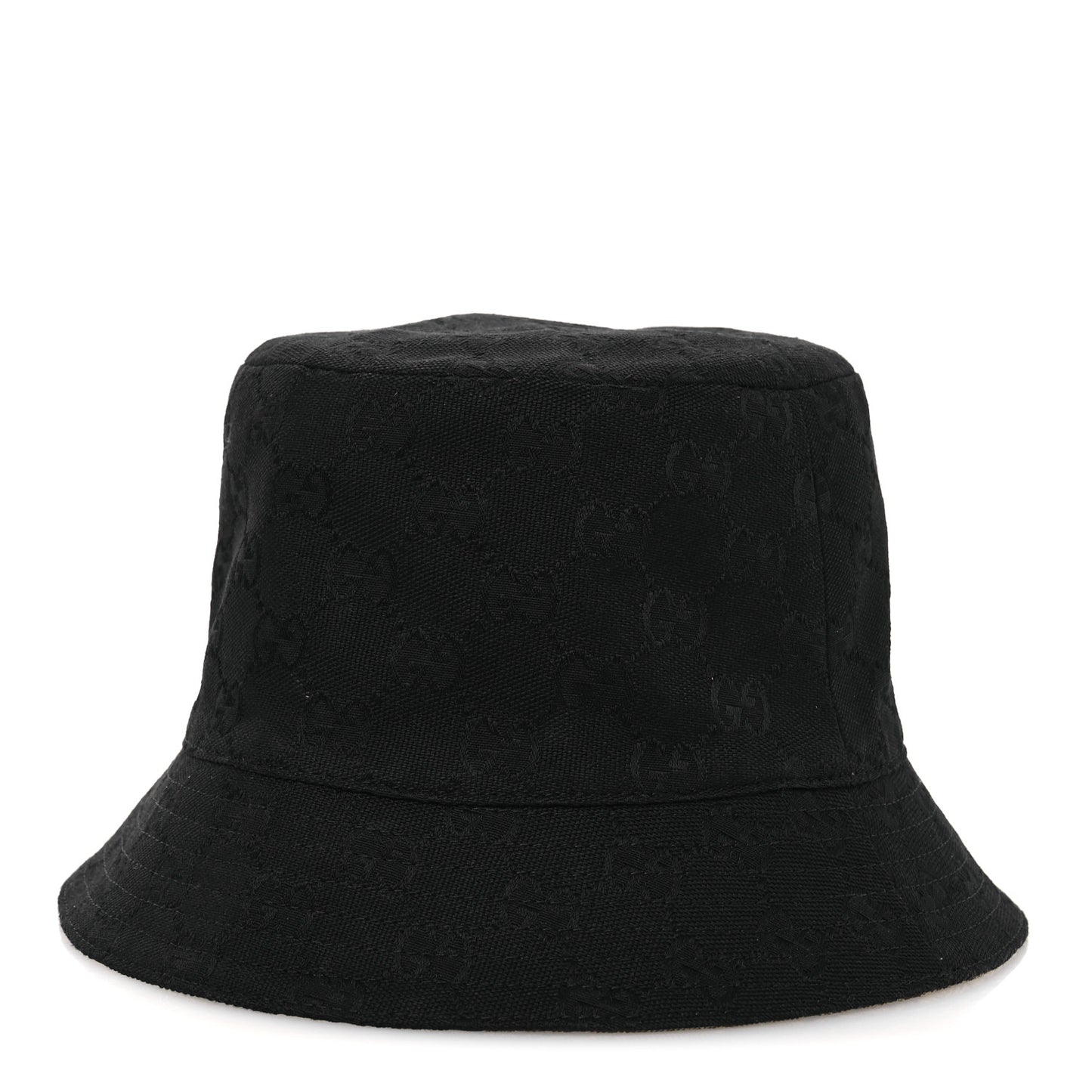 Canvas Monogram Reversible Bucket Hat L Black Beige