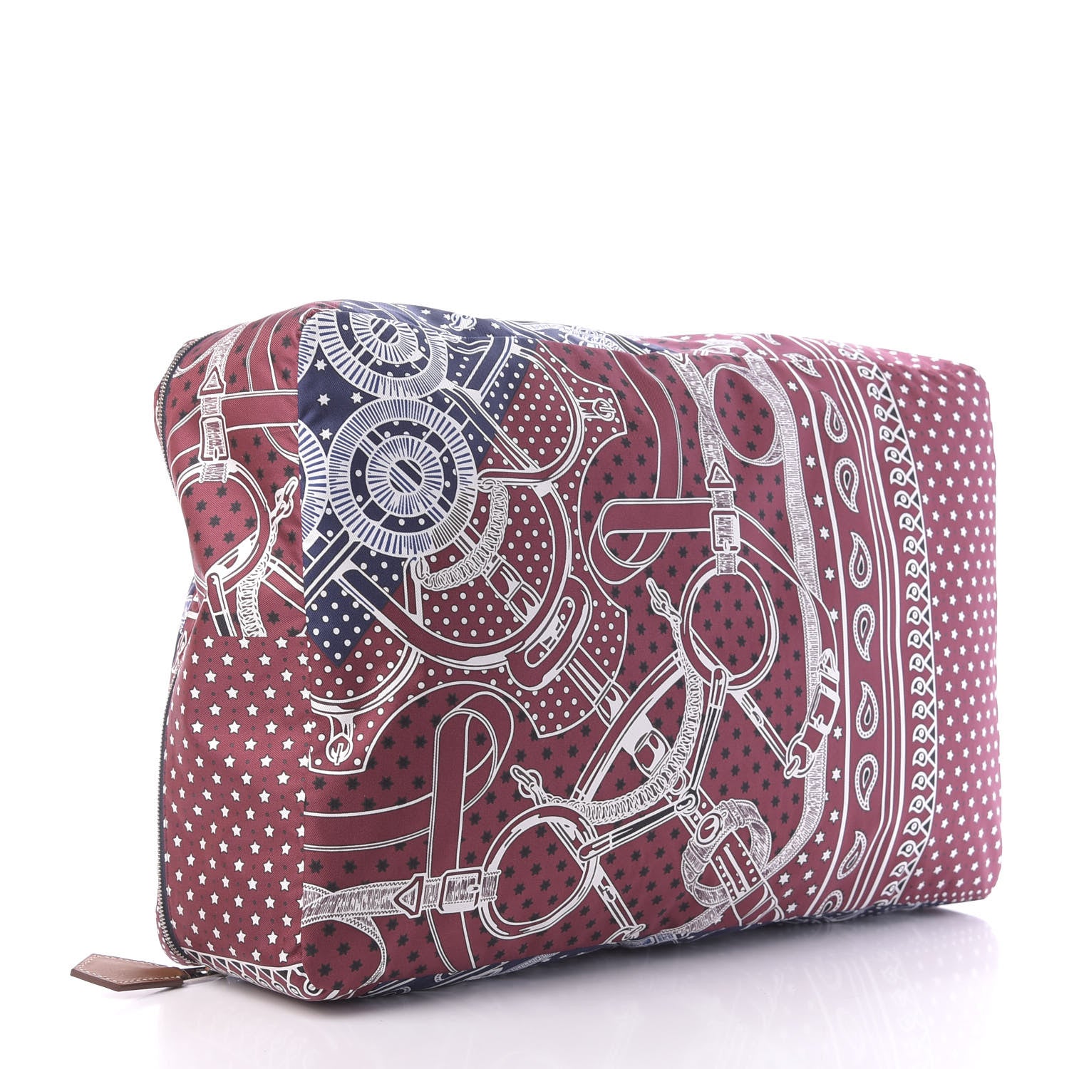 Hermes Silk Travelsilk Travel Cube Bordeaux Bleu Marine 4 of 20
