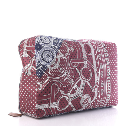 Hermes Silk Travelsilk Travel Cube Bordeaux Bleu Marine 4 of 20