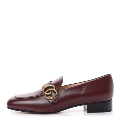 Gucci Malaga Kid Womens GG Marmont Loafers 38.5 Vintage Bordeaux 1 of 8