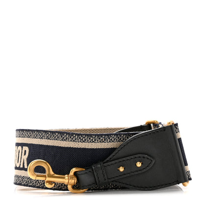 Christian Dior Canvas Embroidered Shoulder Strap Blue 1 of 7