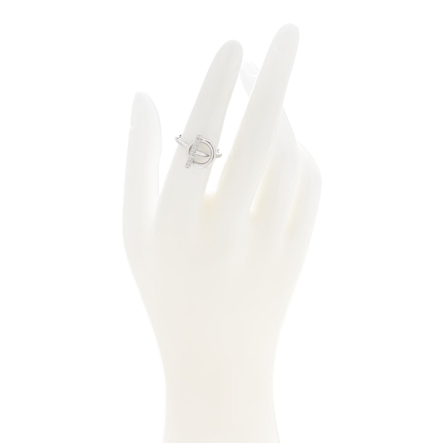 18K White Gold Diamond PM Echappee Ring 52 6
