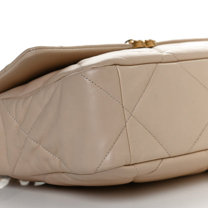 Chanel Lambskin Quilted Large Chanel 19 Flap Beige 9 of 11