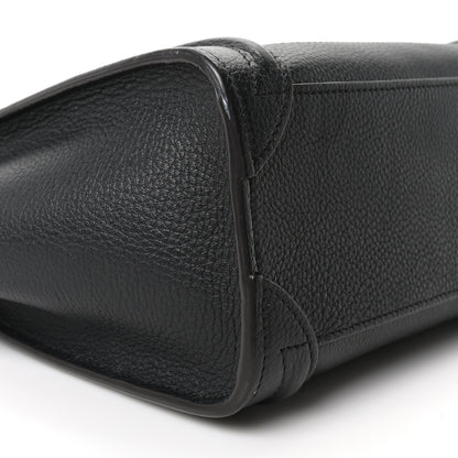 Celine Drummed Calfskin Nano Luggage Black 8 of 9