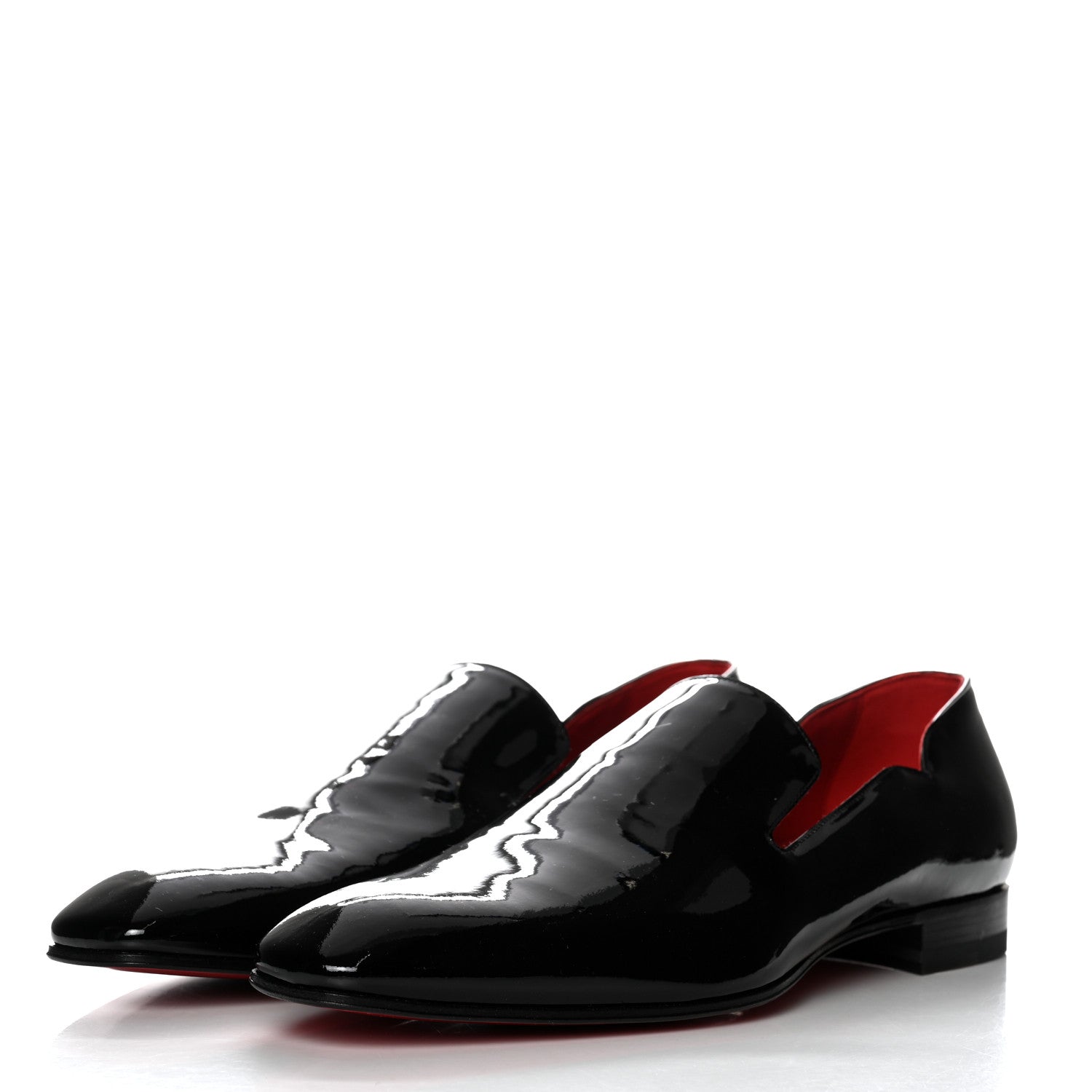 Christian Louboutin Patent Calfskin Mens Dandelion Flat Loafers 42 Black 3 of 7
