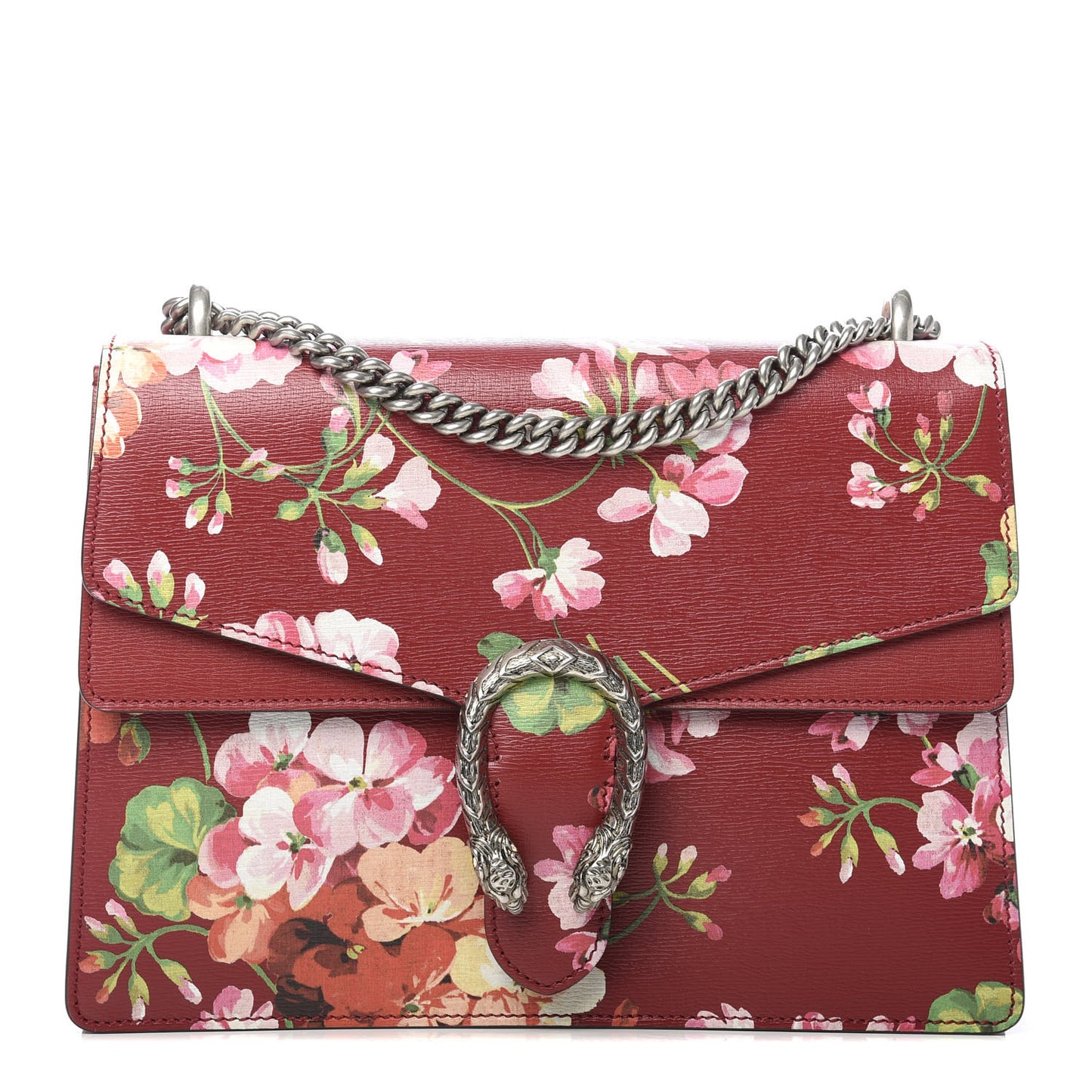 Calfskin Blooms Print Medium Dionysus Shoulder Bag Romantic Cherry Multicolor