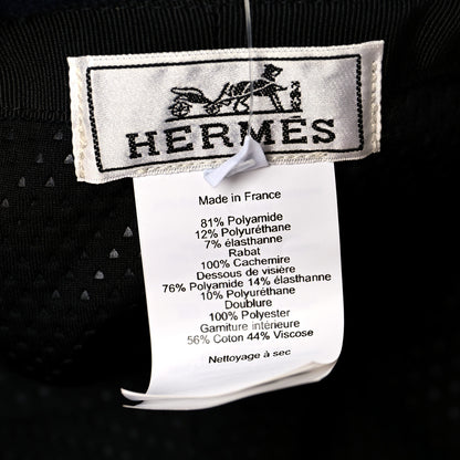 Hermes Waterproof Fabric Cashmere Blizzard Riding Cap 58 Navy 7 of 8