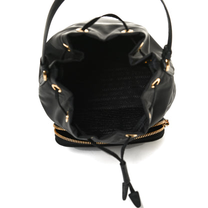 Prada Saffiano Tessuto Nylon Mini Bucket Crossbody Bag Black 5 of 12