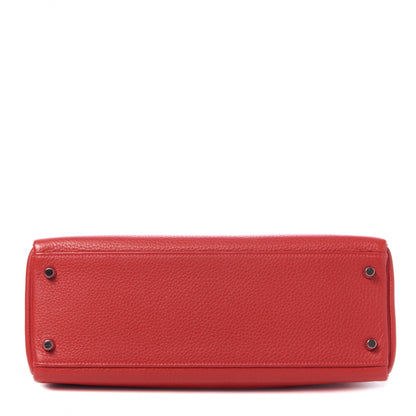 Hermes Taurillon Clemence Kelly Retourne 32 Rouge Casaque 7 of 32