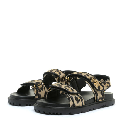 Christian Dior Technical Fabric Mizza Print DiorAct Sandals 41.5 Beige Multicolor 2 of 11