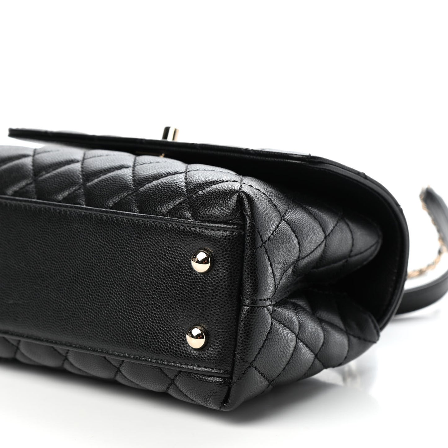 Caviar Quilted Mini Coco Handle Flap Black