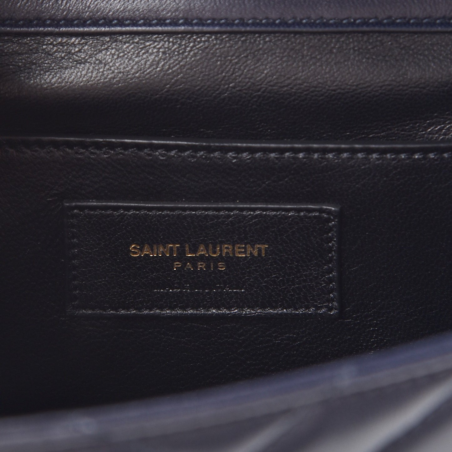 Lambskin Matelasse Chevron Medium Monogram Satchel Navy
