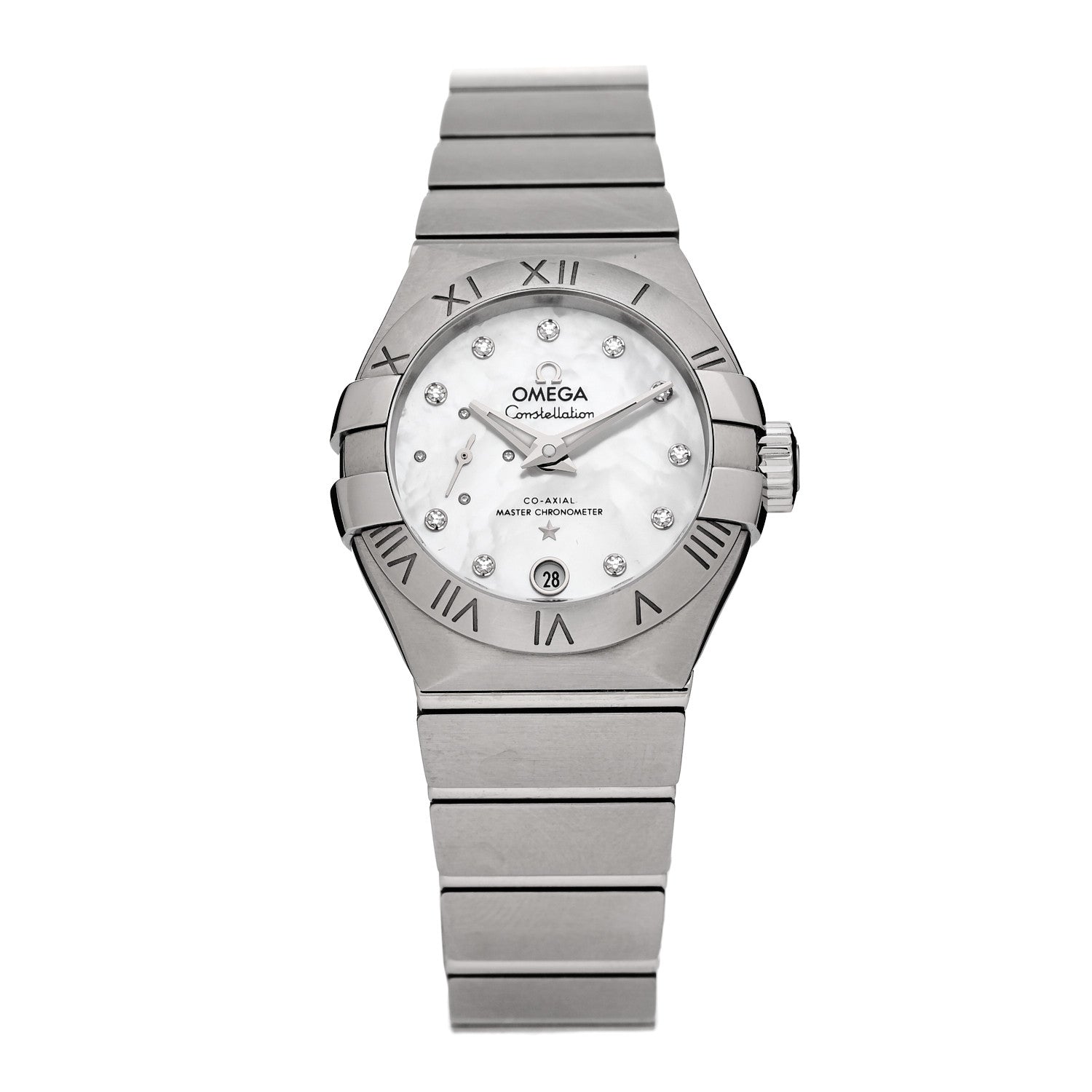 Omega Stainless Steel Diamond Mother of Pearl 27mm Constellation Petite Seconde Automatic Watch 127.10.27.20.55.001 1 of 5