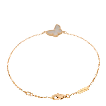 Van Cleef & Arpels 18K Yellow Gold Mother of Pearl Sweet Alhambra Butterfly Bracelet 2 of 4