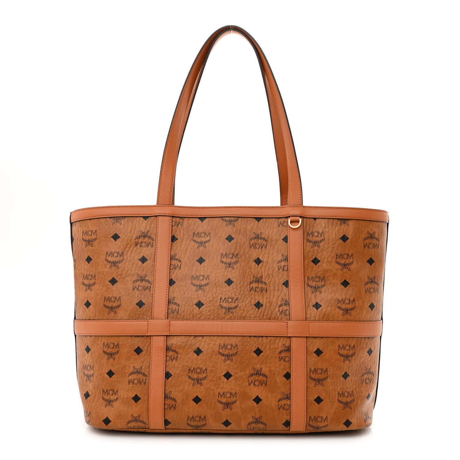 MCM Visetos Medium Delmy Shopper Tote Brown 1 of 10