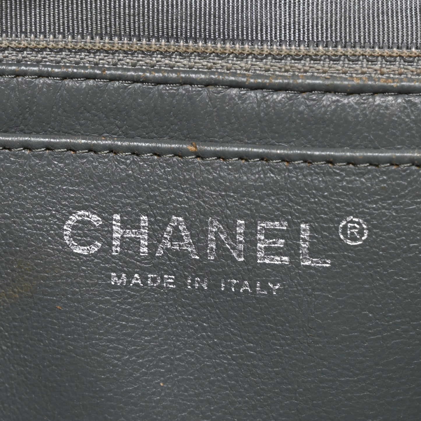 Patent Quilted Maxi Single Flap Grey