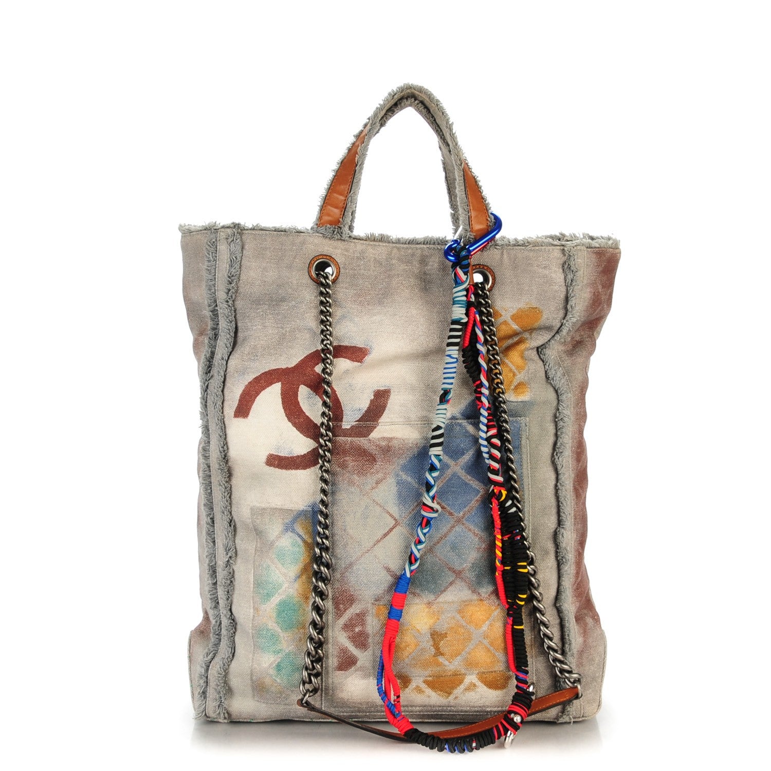Chanel Canvas Large Graffiti Tote Grey 1 of 7
