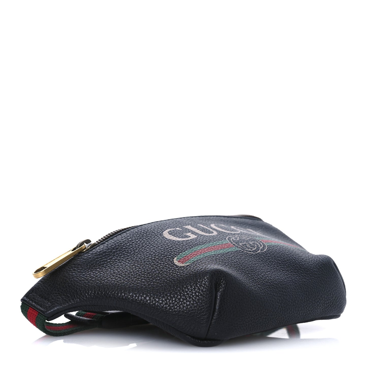 Grained Calfskin Small Logo Belt Bag Black