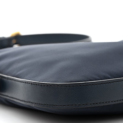 Prada Vela Nylon Saffiano Crossbody Navy 10 of 13
