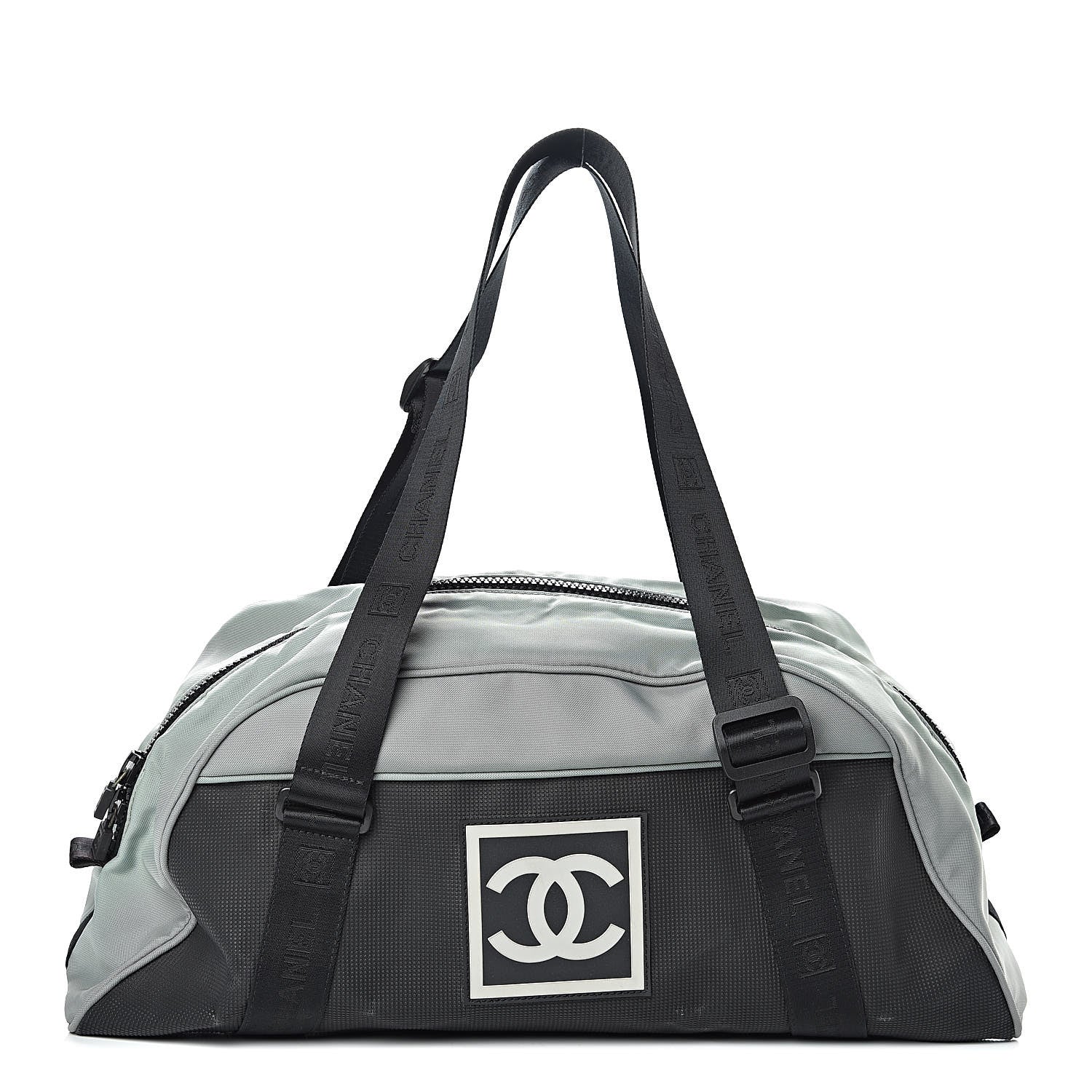 Chanel Nylon Sport Logo Duffel Black Blue 1 of 14