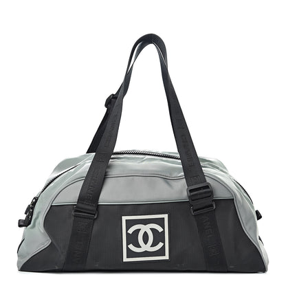 Chanel Nylon Sport Logo Duffel Black Blue 1 of 14