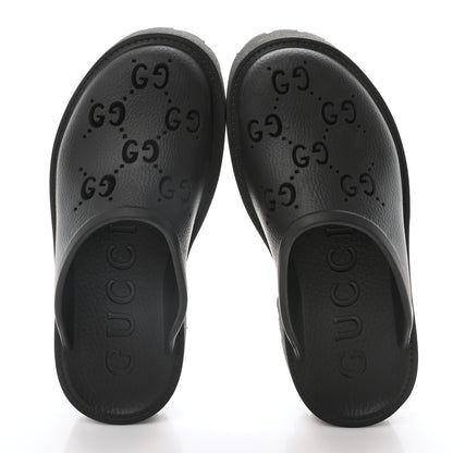 Gucci Rubber GG Monogram Perforated Elea Platform 55mm Lug Sole Sandals 36 Black 2 of 8
