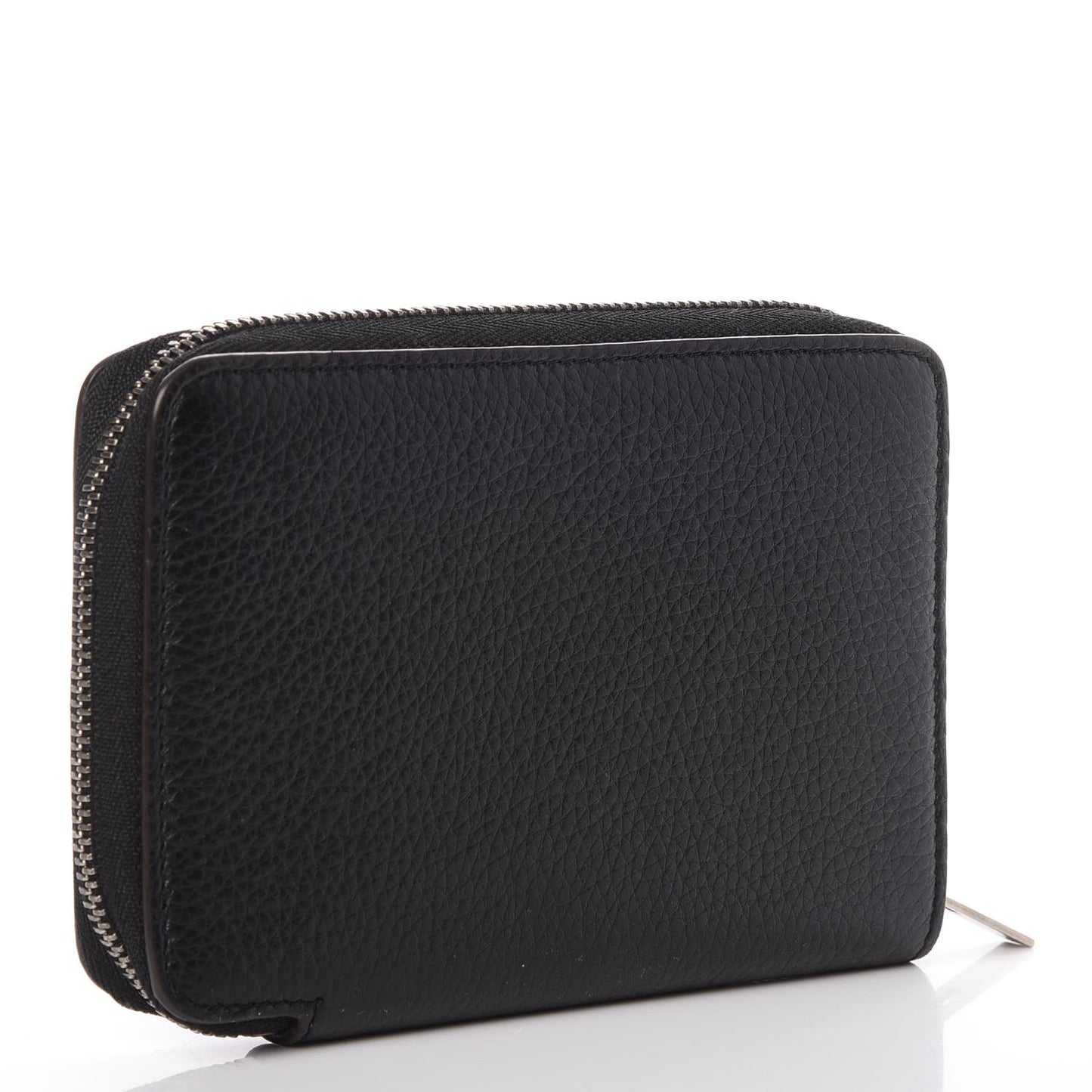 Drummed Calfskin Zip Around Multifunction Wallet Black Citron