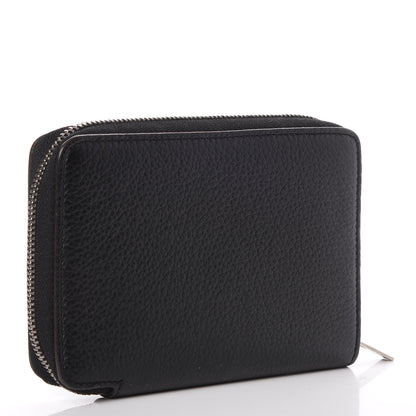 Celine Drummed Calfskin Zip Around Multifunction Wallet Black Citron 3 of 7