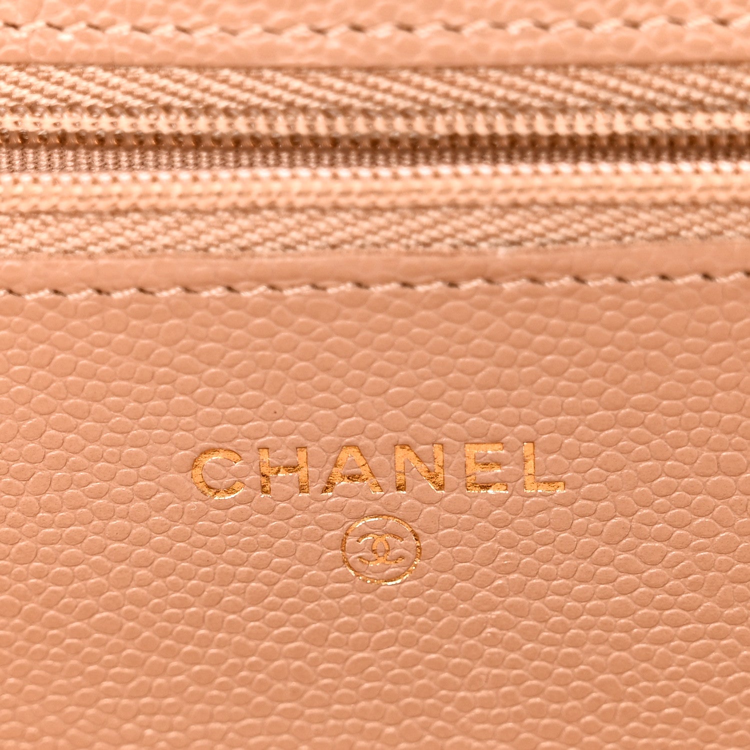 Chanel Caviar Quilted Wallet on Chain WOC Dark Beige 6 of 12