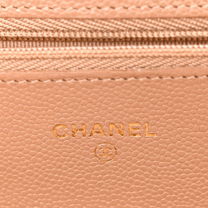 Chanel Caviar Quilted Wallet on Chain WOC Dark Beige 6 of 12