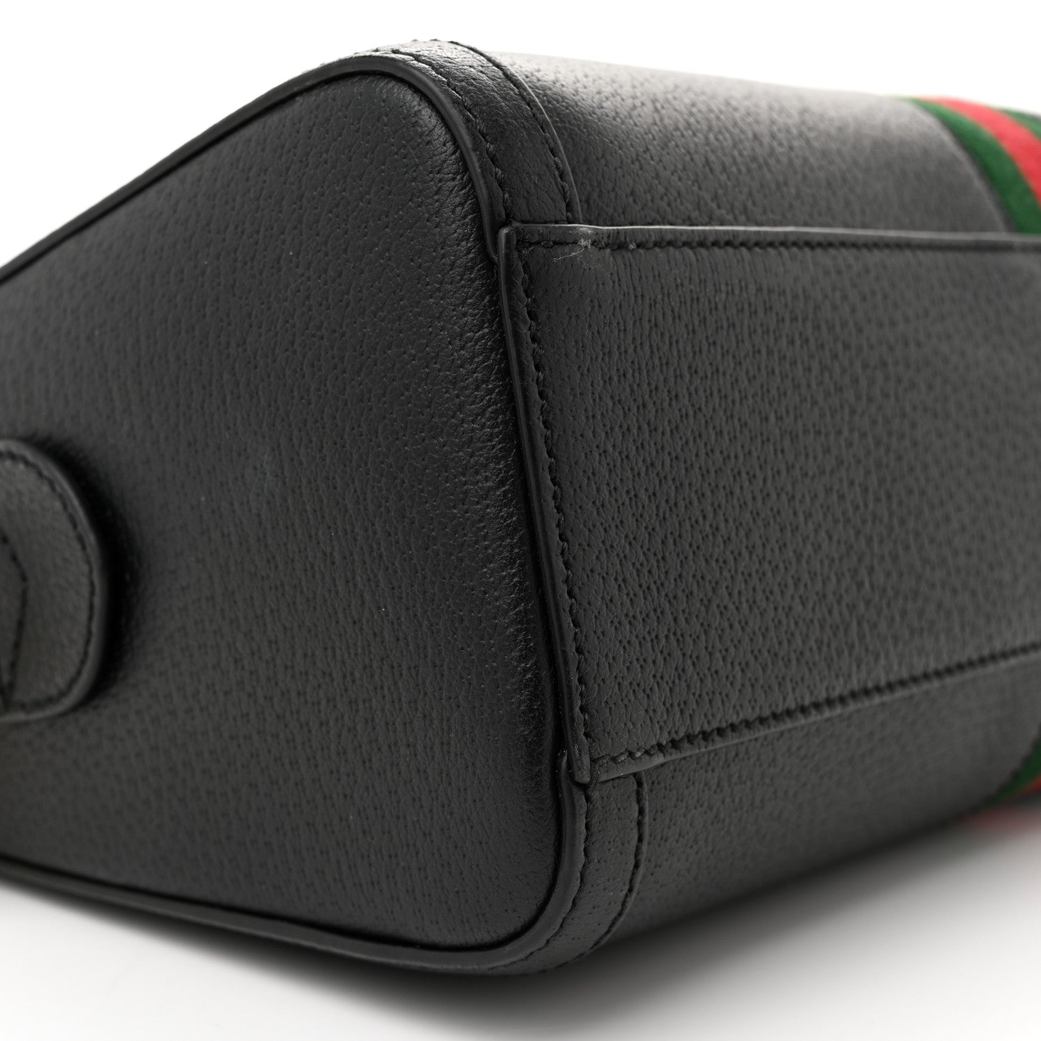 Gucci Textured Dollar Calfskin Web Medium Ophidia Boston Black 9 of 13
