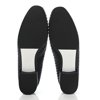 Chanel Lambskin Calfskin Braided Mocassin Loafers 38.5 Navy Black 5 of 8