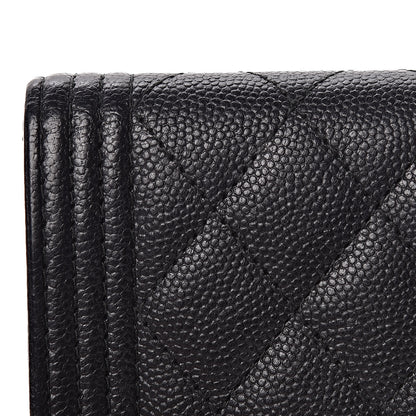 Chanel Caviar Quilted Boy Flap Card Holder Black 9 of 10