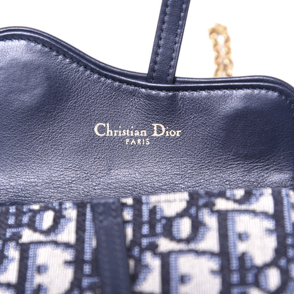 Christian Dior Oblique Nano Saddle Chain Pouch Blue 8 of 10