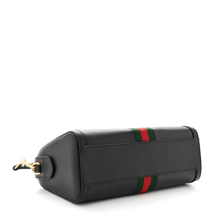Gucci Textured Dollar Calfskin Web Medium Ophidia Boston Black 4 of 11