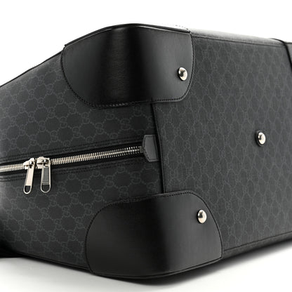 Gucci GG Supreme Monogram Azalea Calfskin Retro Interlocking G Large Duffle Bag Black Grey 8 of 13