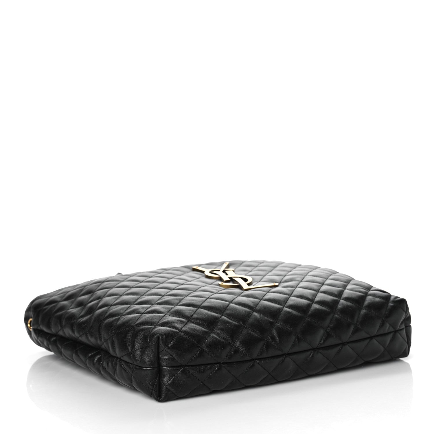 Saint Laurent Lambskin Quilted Maxi Icare Shopping Tote Black 5 of 9