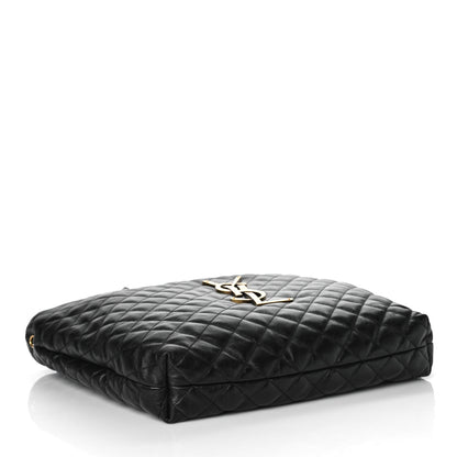 Saint Laurent Lambskin Quilted Maxi Icare Shopping Tote Black 5 of 9