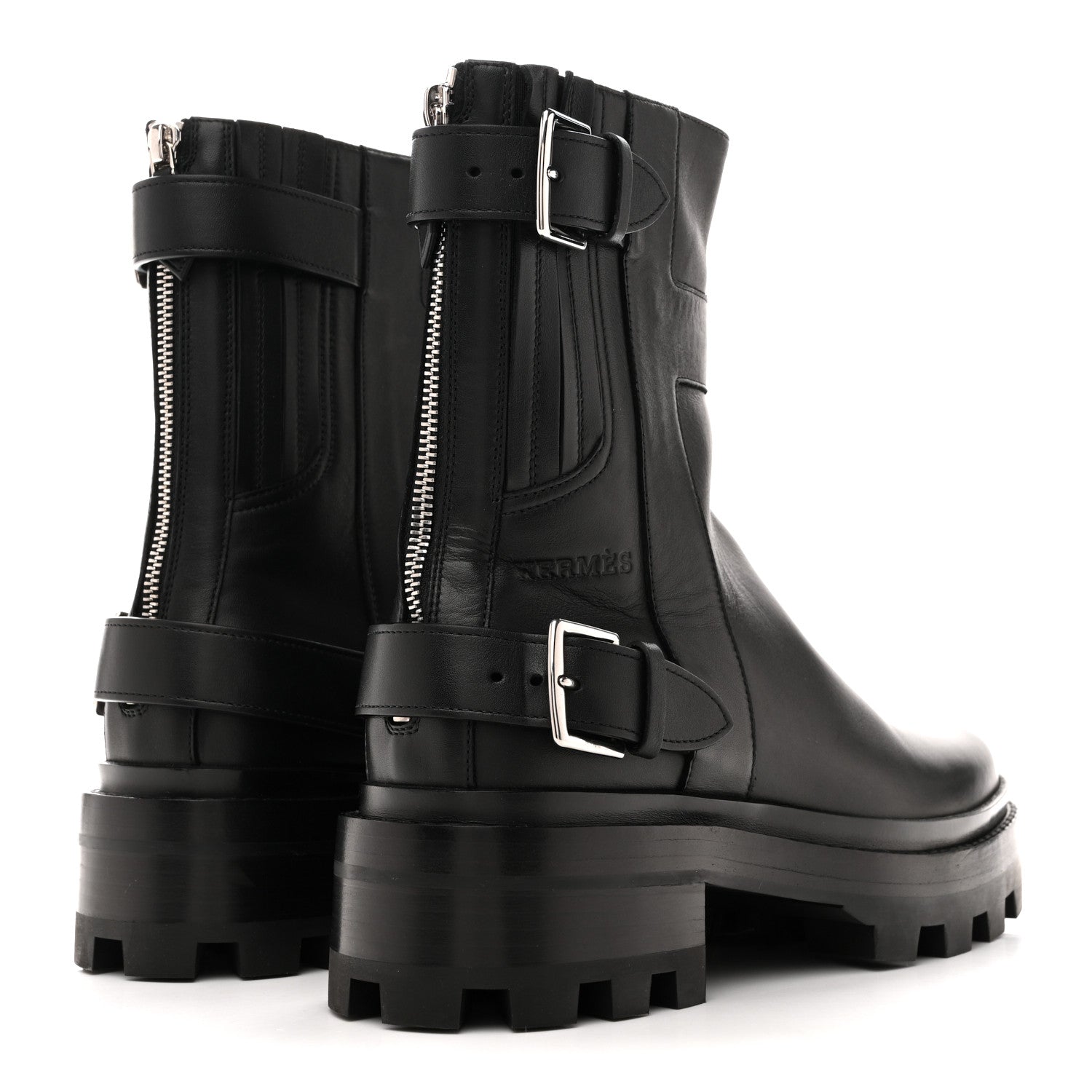 Hermes Calfskin Jaime Ankle Boots 39 Black 5 of 11