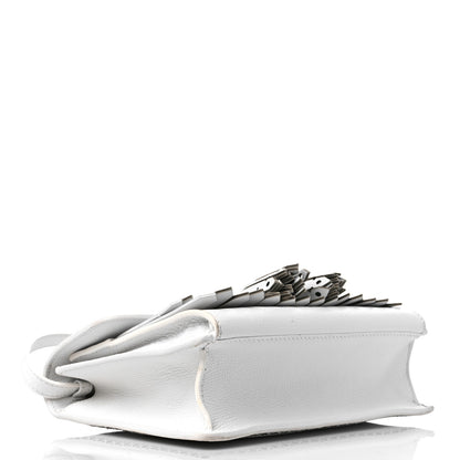 Burberry Grainy Calfskin Broguing Tassel Small Macken Crossbody Bag Chalk White 4 of 14
