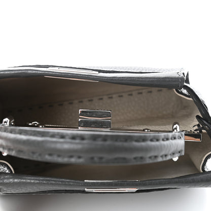 Fendi Cuoio Romano Selleria Bi-Color Mini Peekaboo Iconic Satchel Asfalto Latte 4 of 4