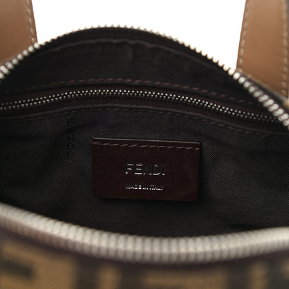 Fendi Recycled Fabric Jacquard Vitello Grace FF 1974 Mini O'Lock Bowling Bag Tobacco Moro Sand 6 of 10