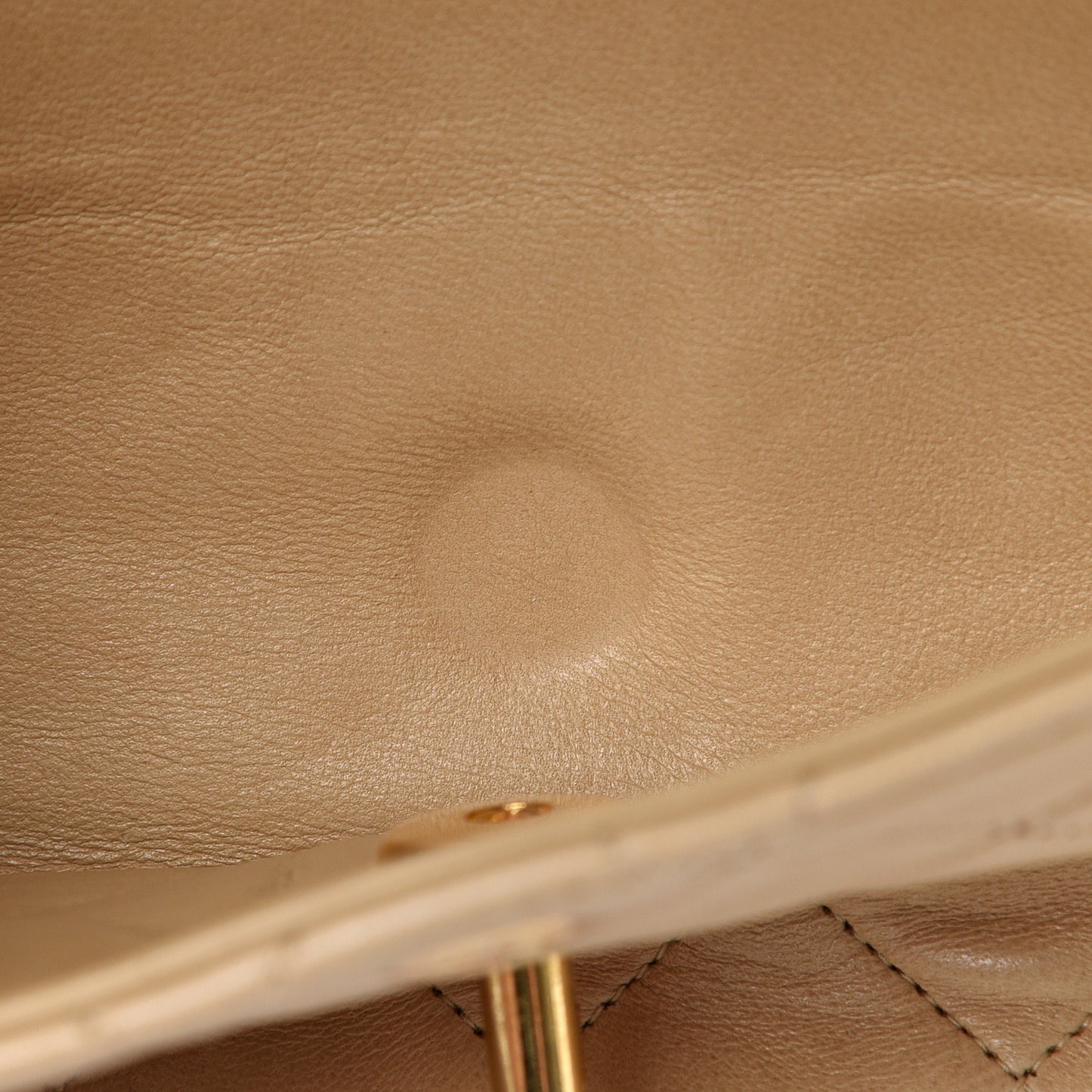 Lambskin Quilted Small Double Flap Beige