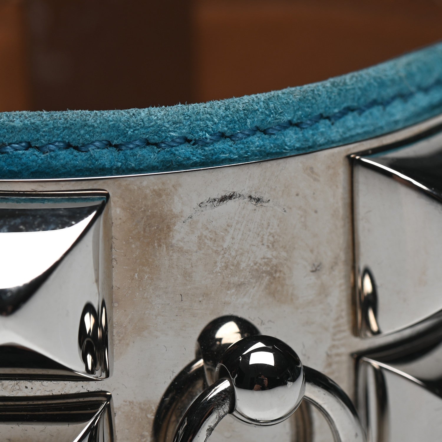 Hermes Veau Doblis Suede Collier de Chien CDC Bracelet Turquoise 7 of 8